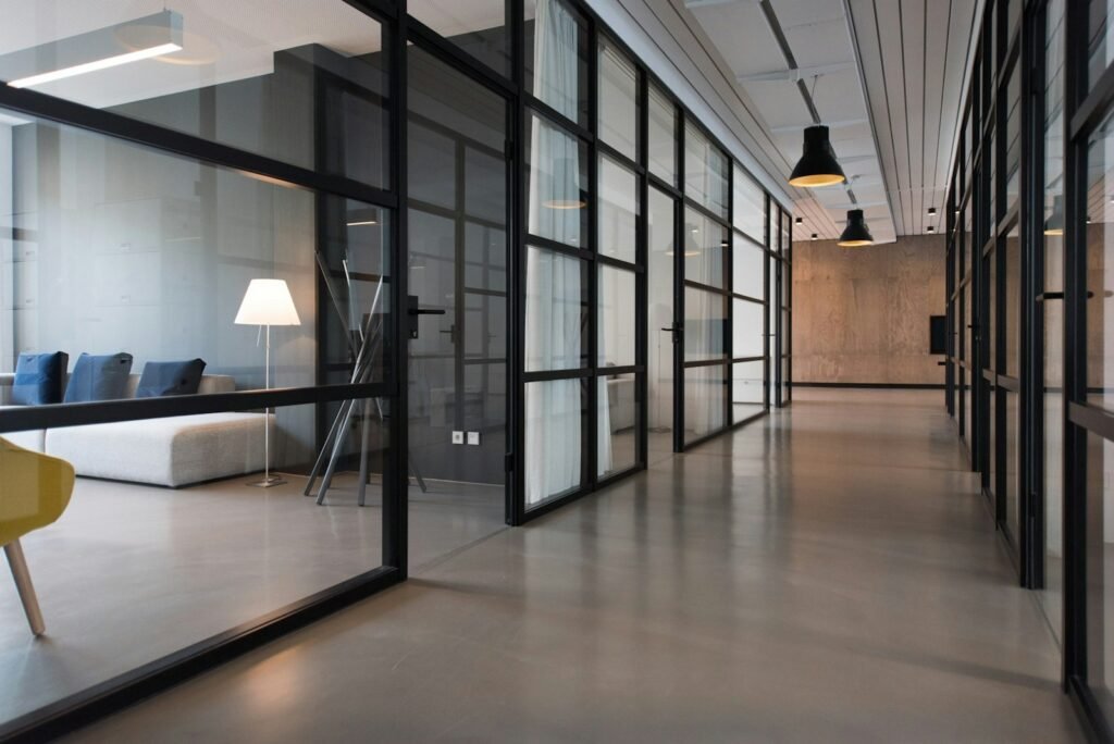 Bright open-plan office space